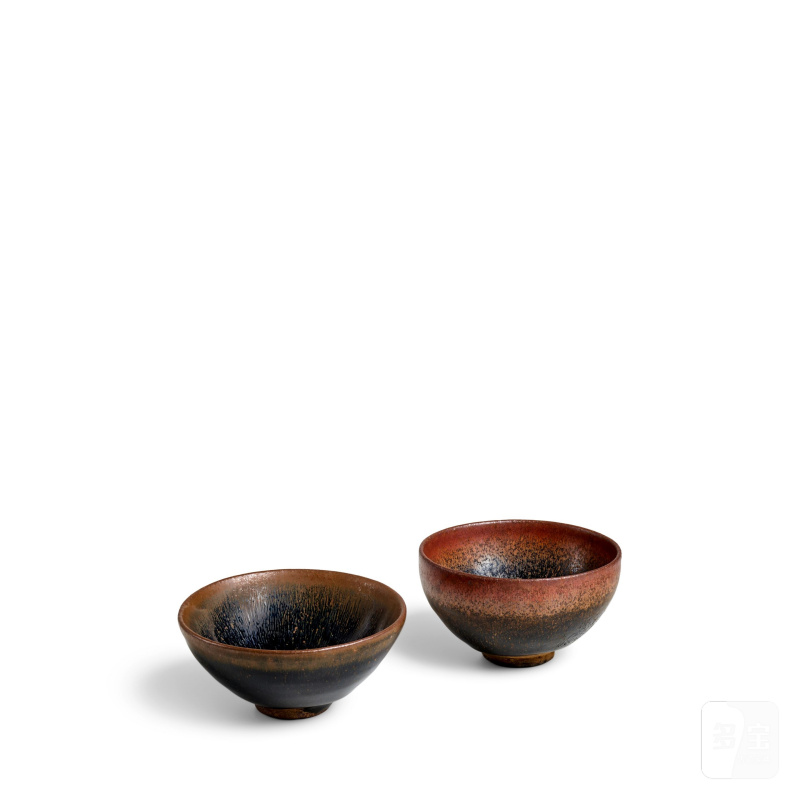 南宋 建窯兔毫盞兩只 | TWO SMALL JIAN 'HARE'S FUR' TEA BOWLS - 图5